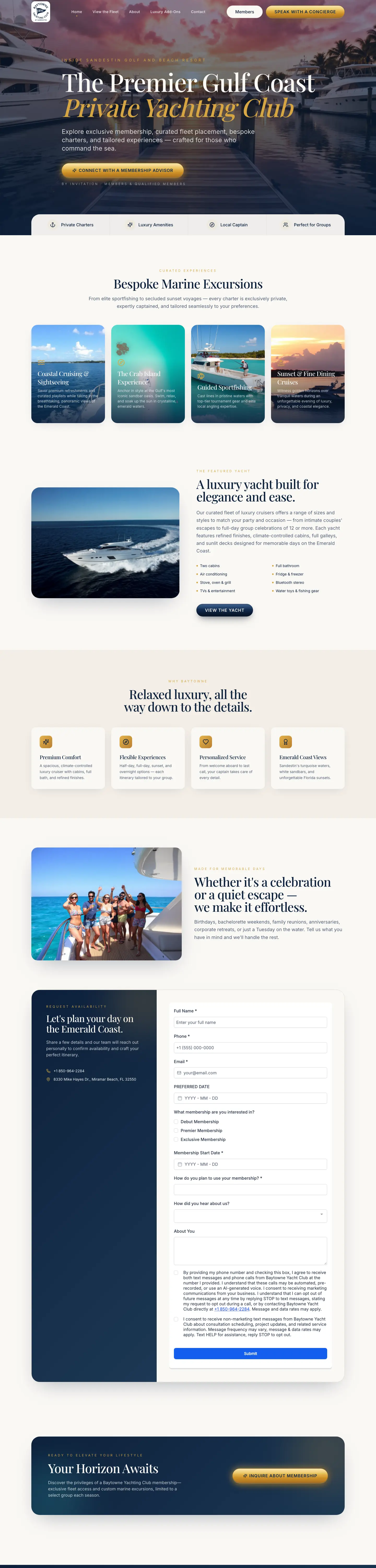 Baytowne Yachting Club website