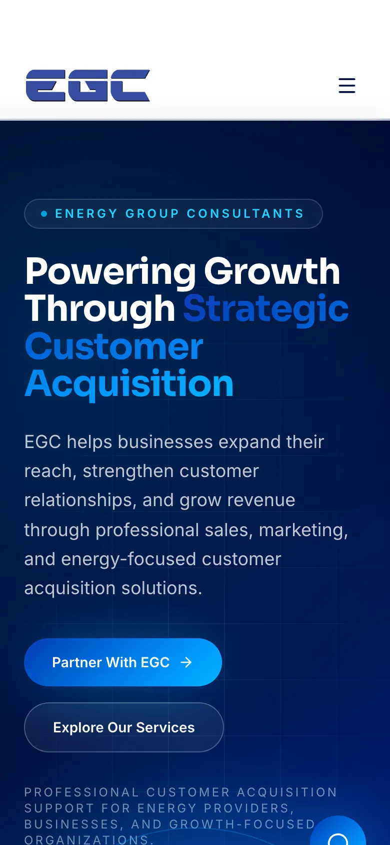Energy Consultants Group website on a phone